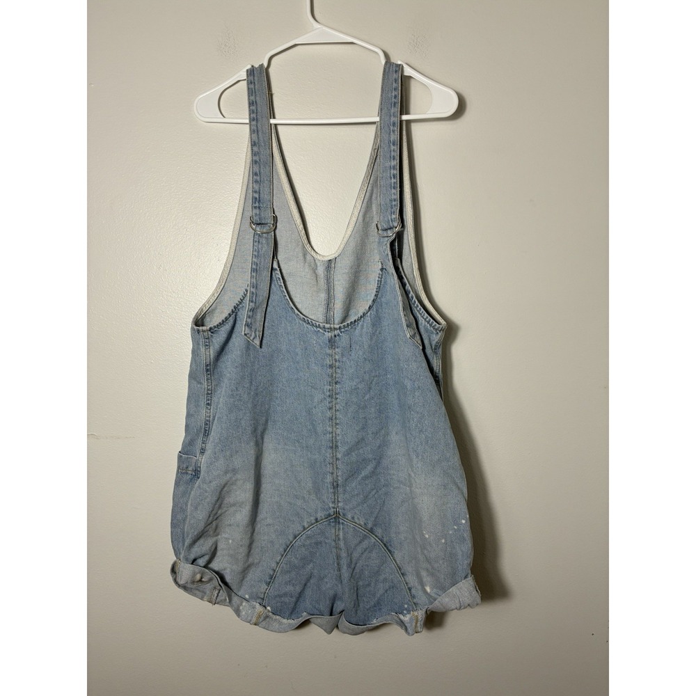 Free People We The Free High Roller Shortall Sz M Light Wash Boho 3" Inseam - Picture 6 of 10